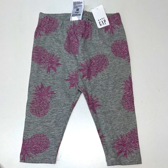 Gap Kids Gray and Purple Pineapple Leggings - Picture 1 of 4